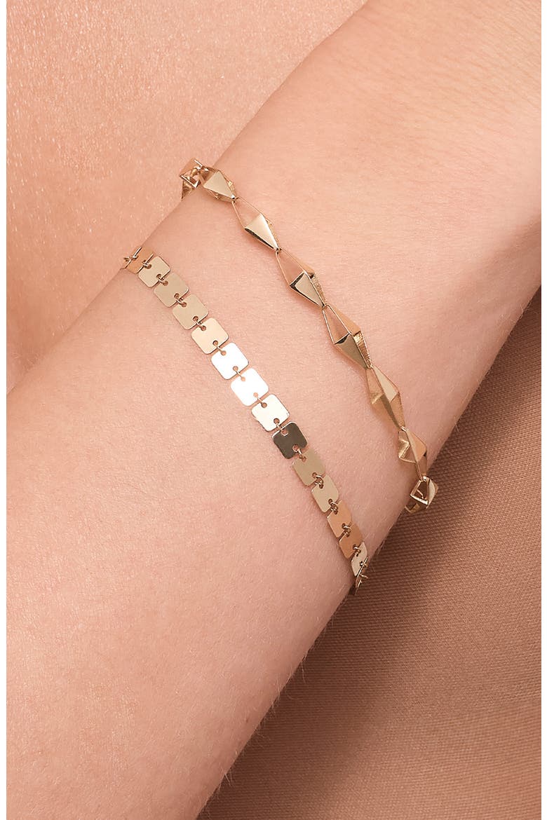 14K Gold Laser Square Chain Bracelet, Alternate, color, YELLOW GOLD
