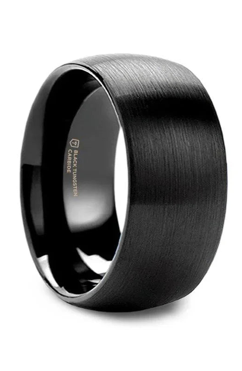Raider Domed Brush Finished Tungsten Wedding Band
