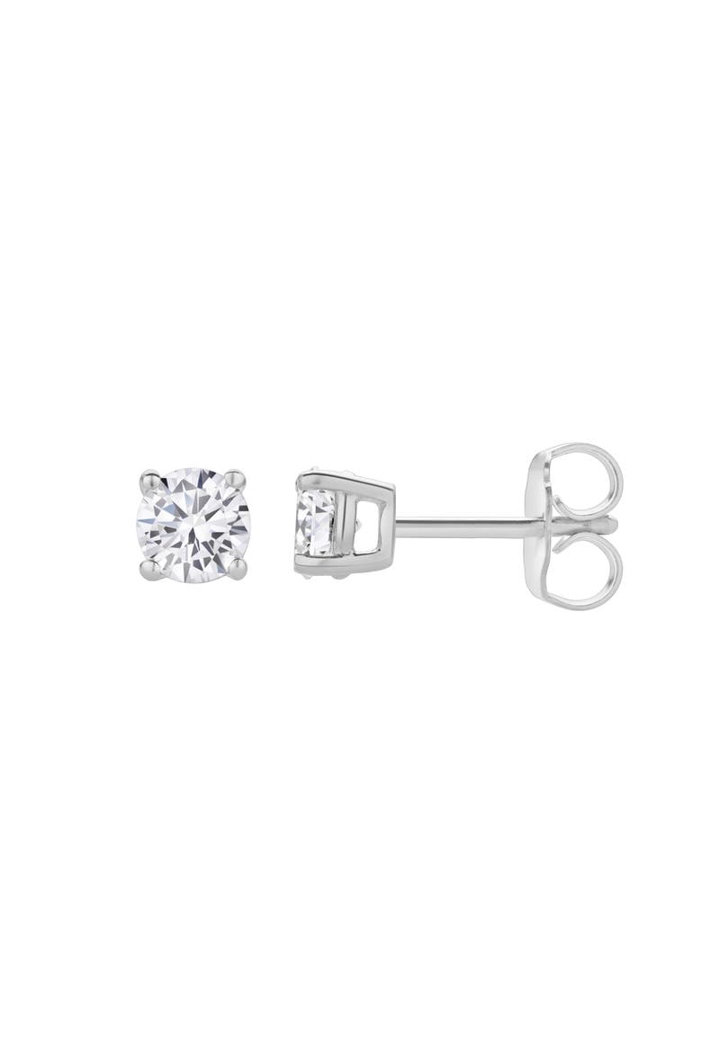 Valeria 0.60 Ct TW Lab Grown Round Diamond Studs 14K Gold Earrings, Main, color, 14K White Gold
