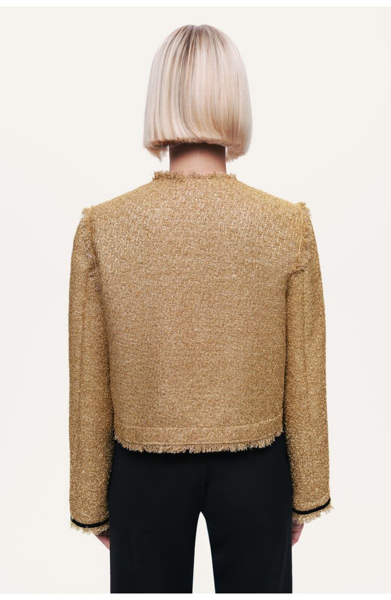 Nocturne Textured Cropped Jacket, Alternate, color, Gold