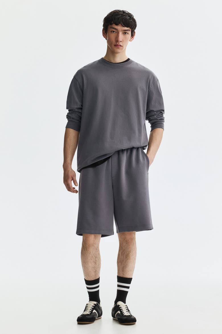 Relaxed Fit Interlock Shorts, Main, color, Dark gray