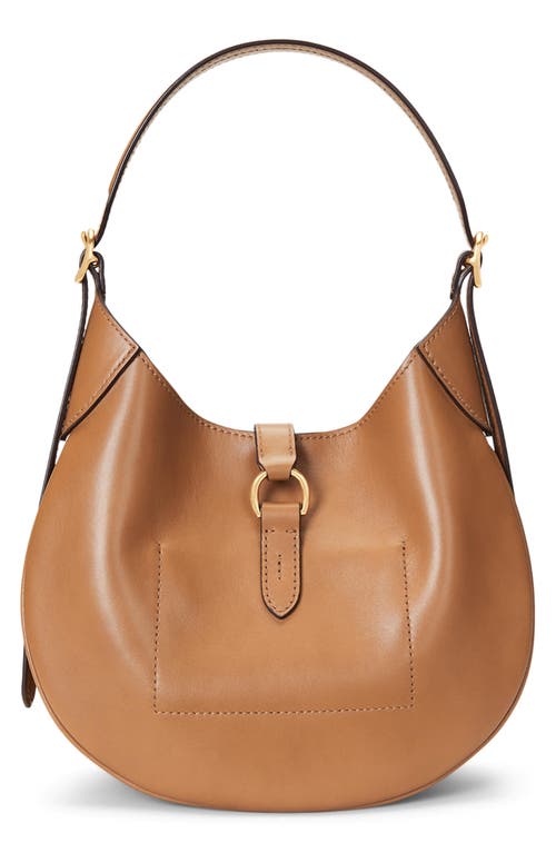 Polo Ralph Lauren Small Sport Calf Leather Shoulder Bag In Brown