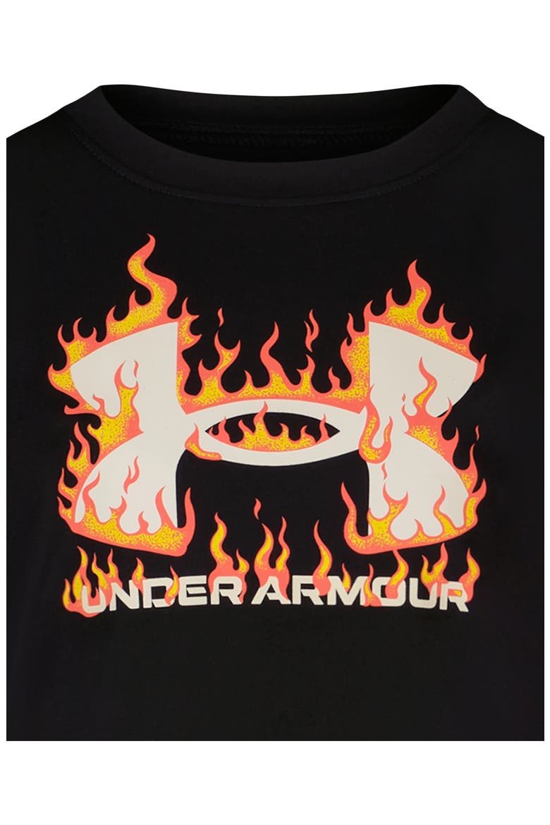 Kids' UA Tech™ Fired Up Performance Graphic T-Shirt, Alternate, color, BLACK