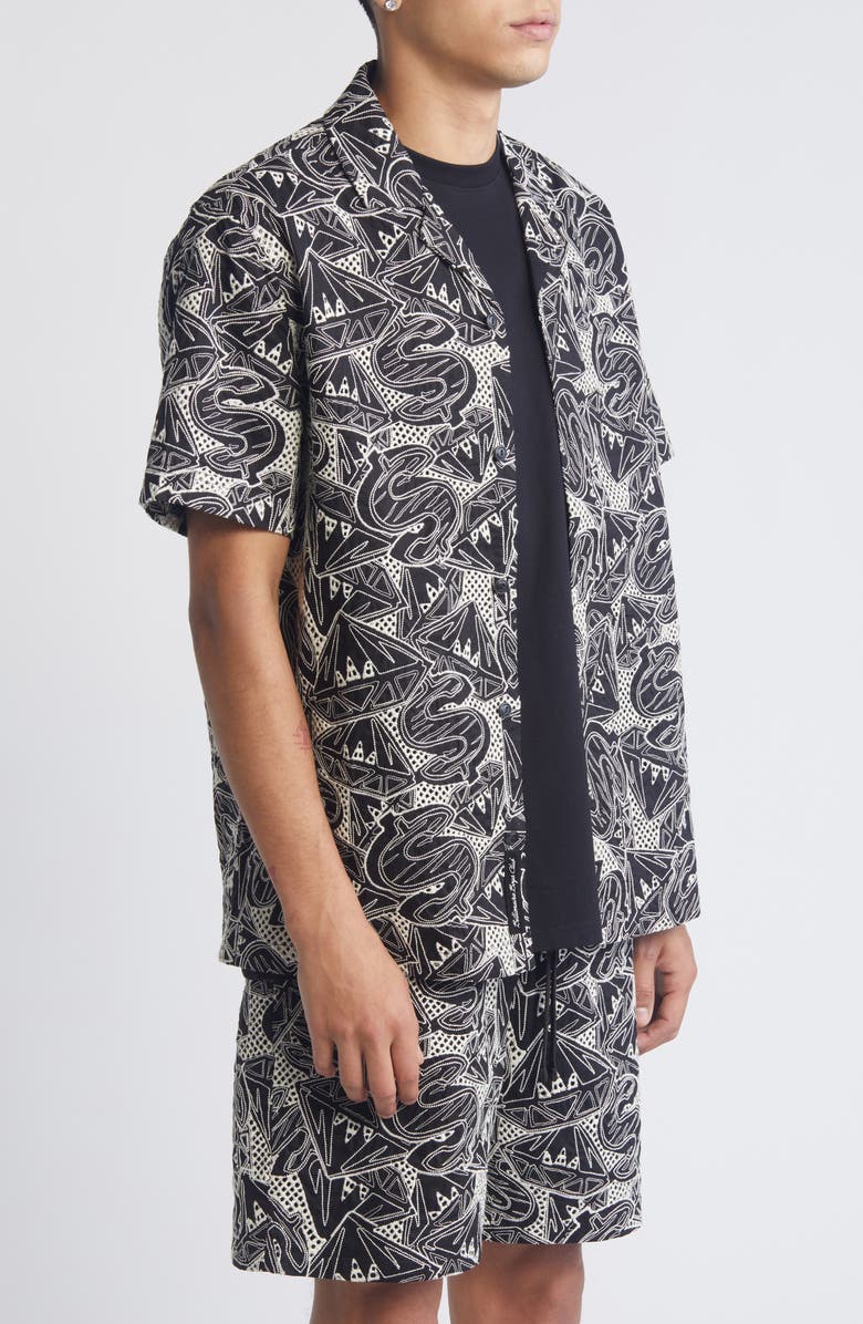 Billionaire Boys Club Dollarsdiamonds Cotton Camp Shirt, Alternate, color,