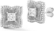 GLAZE JEWELRY Cubic Zirconia Clover Stud Earrings