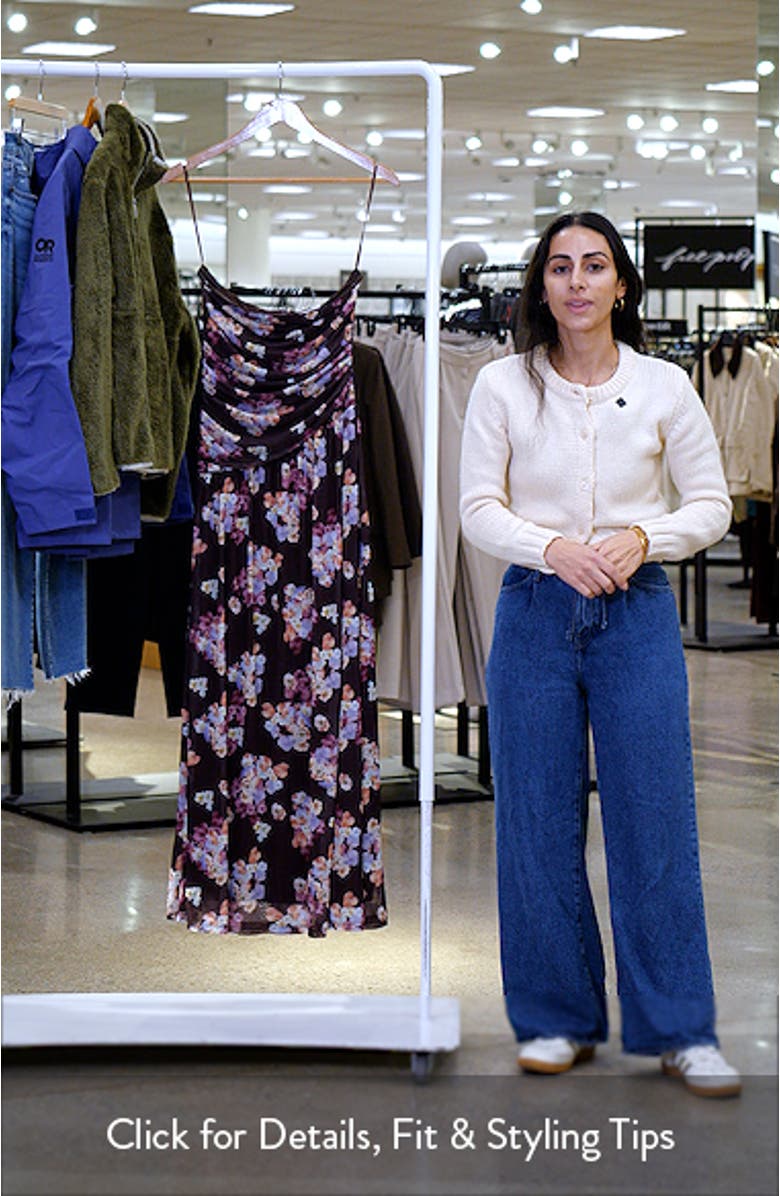 Calypso Floral Strapless Mesh Maxi Dress, sales video thumbnail