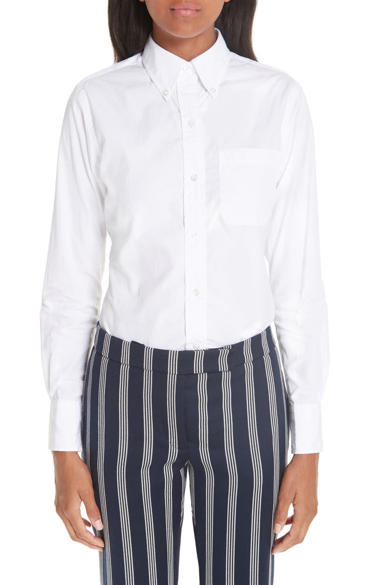 Thom Browne Cotton Shirt, Main, color, White