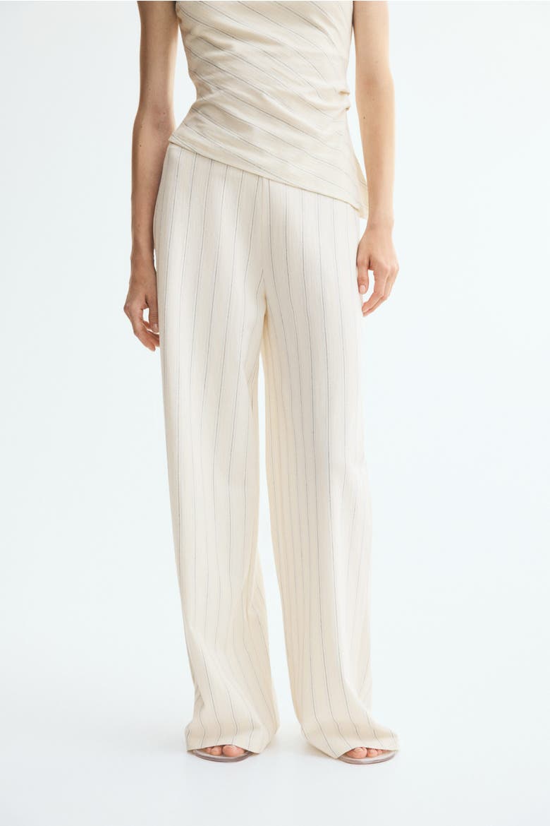Cotton-blend Pull-on Pants, Alternate, color, Light beige/striped