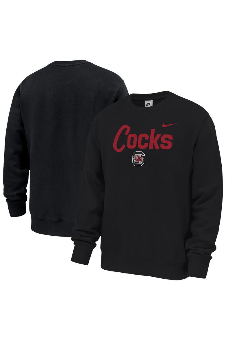 Men's Nike Black South Carolina Gamecocks Go Cocks Club Fleece Sweatshirt, Main, color, Black