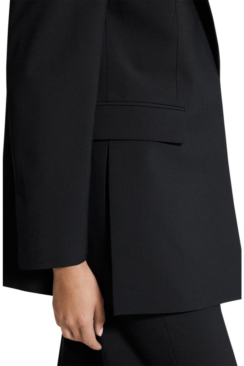 Relaxed Stretch Wool Open Blazer, Alternate, color, BLACK