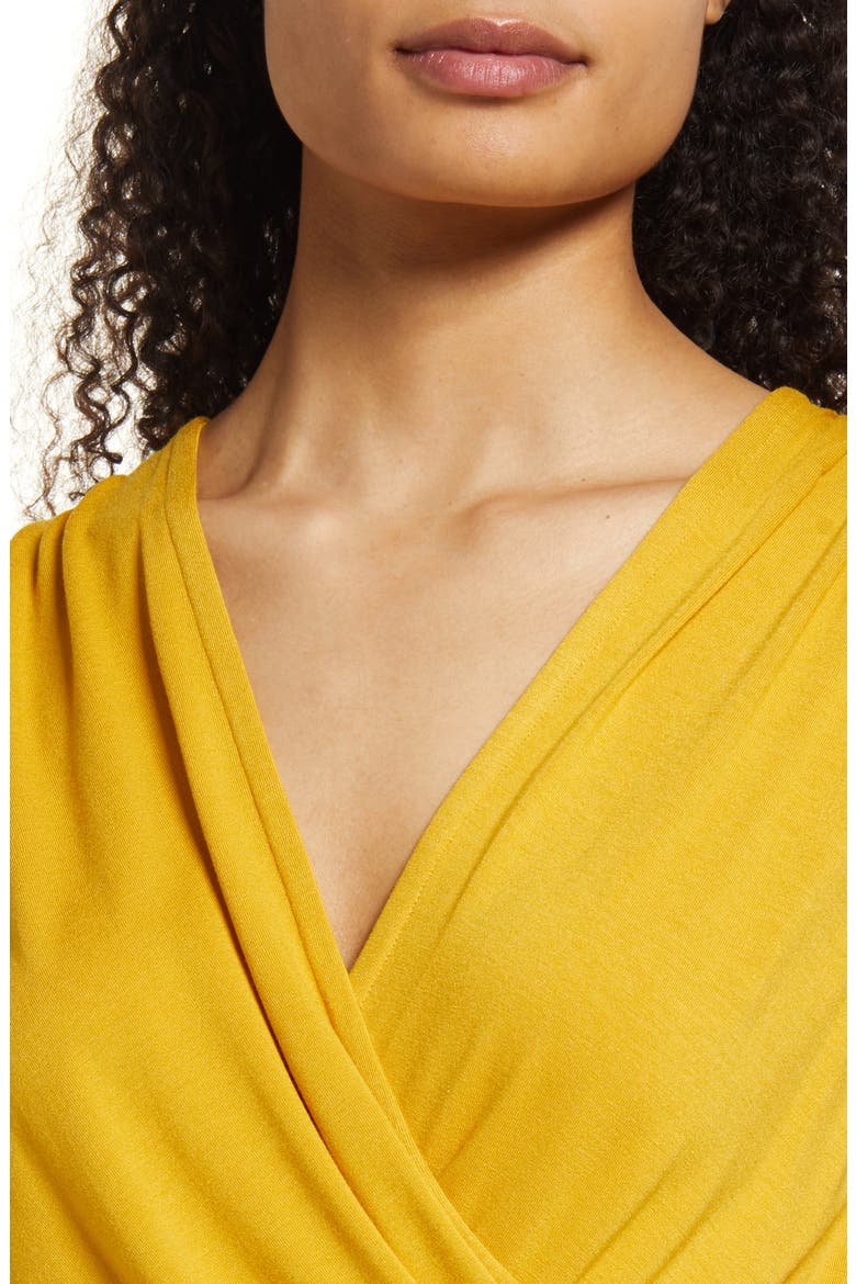 Faux Wrap Top, Alternate, color, SUNFLOWER