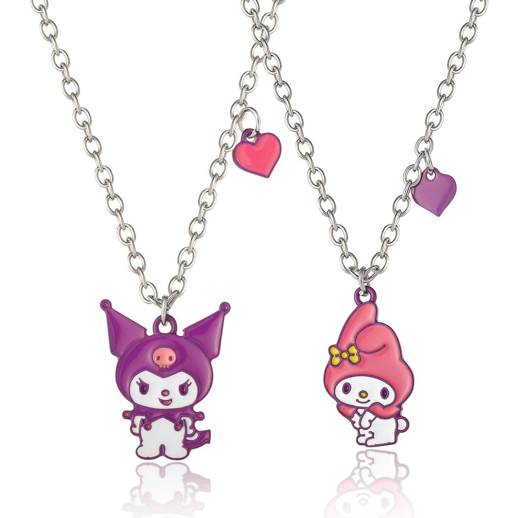Hello Kitty Kuromi And My Melody Necklace Set In Metallic