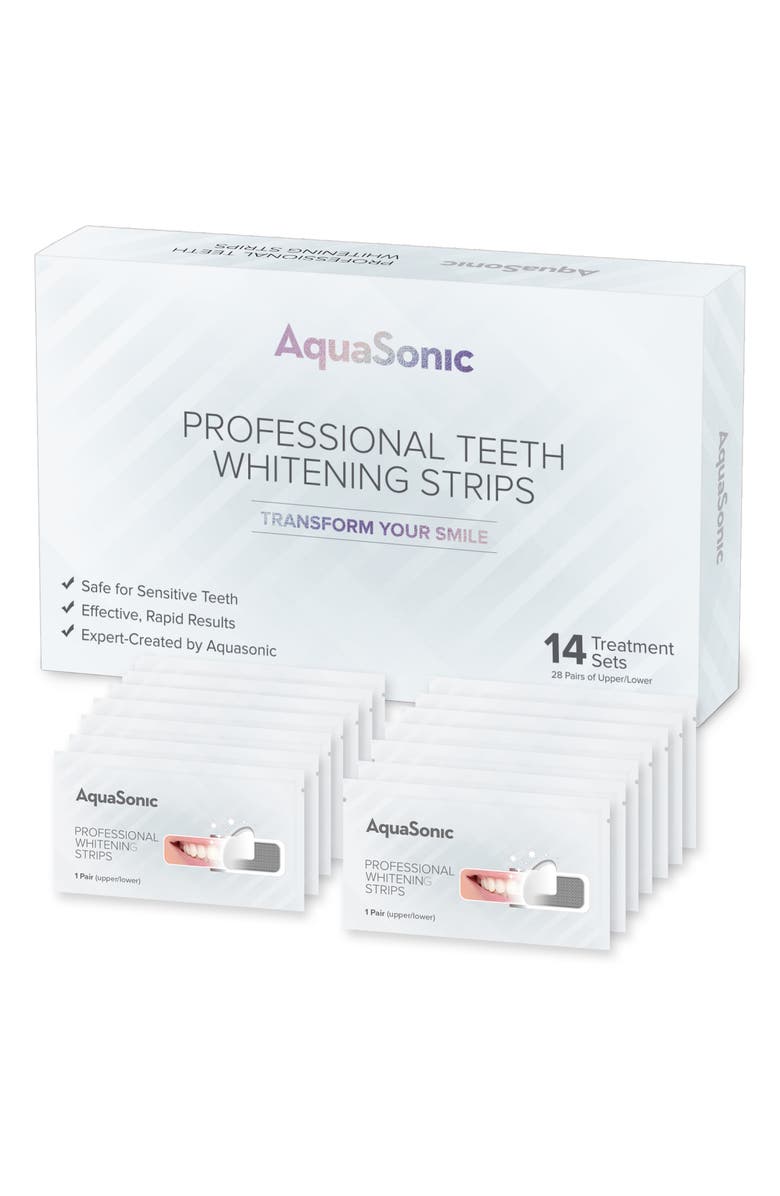 AQUASONIC Teeth Whitening Strips - Pack of 14, Main, color, 