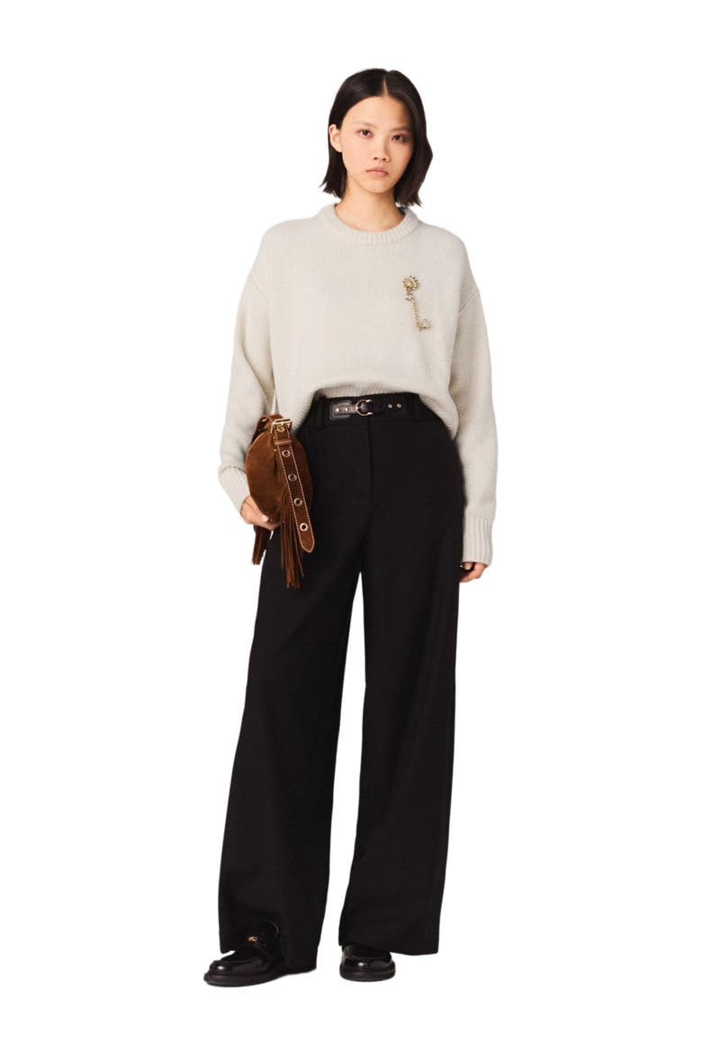 Wide-leg suit trousers, Main, color, Black