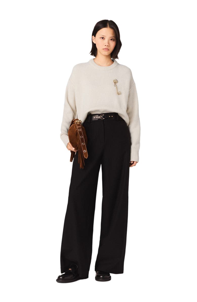 maje Wide-leg suit trousers, Main, color, Black
