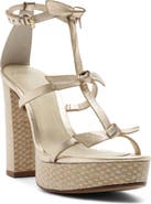 Alexandre Birman Slim Lolita Raffia Platform Sandal