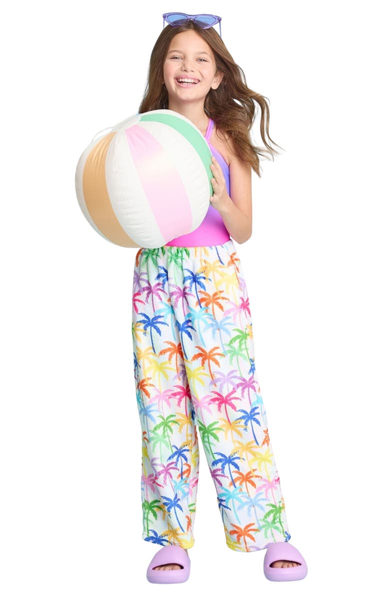 Iscream Kids' Palm Trees Plush Fleece Pants, Alternate, color, 