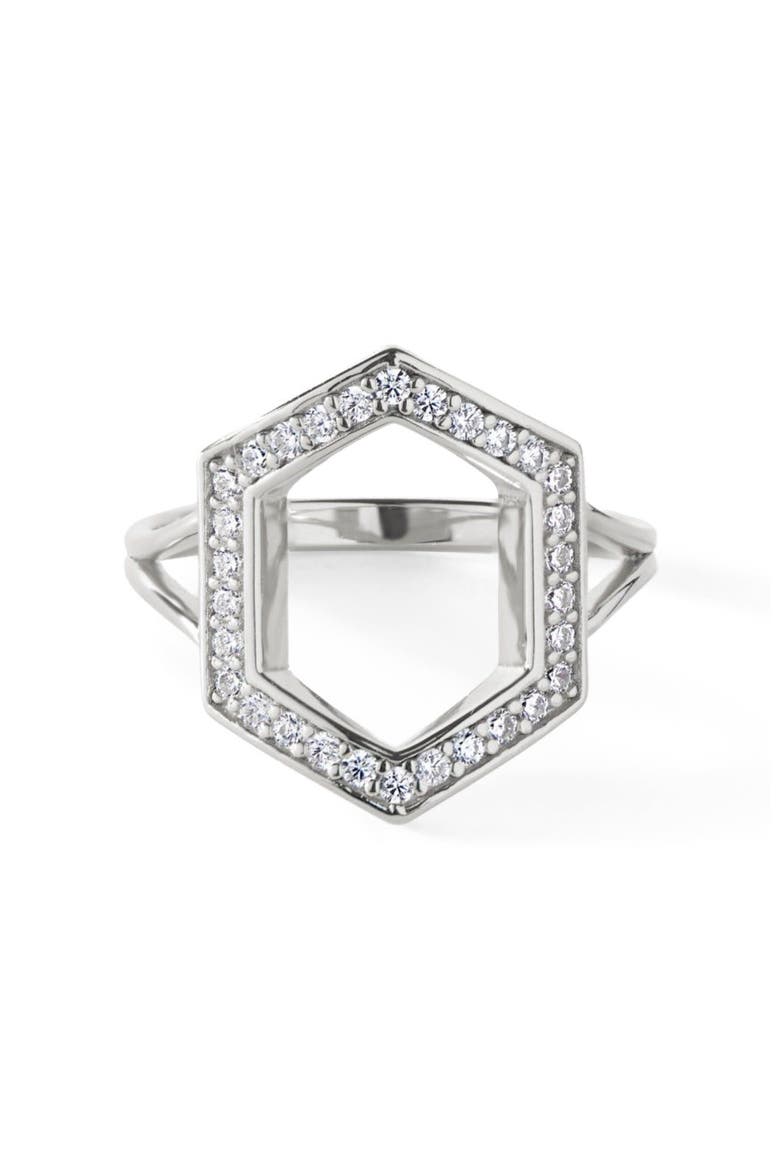 The Donna Ring, Main, color, Sterling Silver/White CZ
