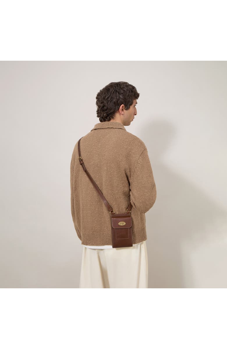 Mulberry Mini Antony Leather Pouch, Alternate, color, Oak