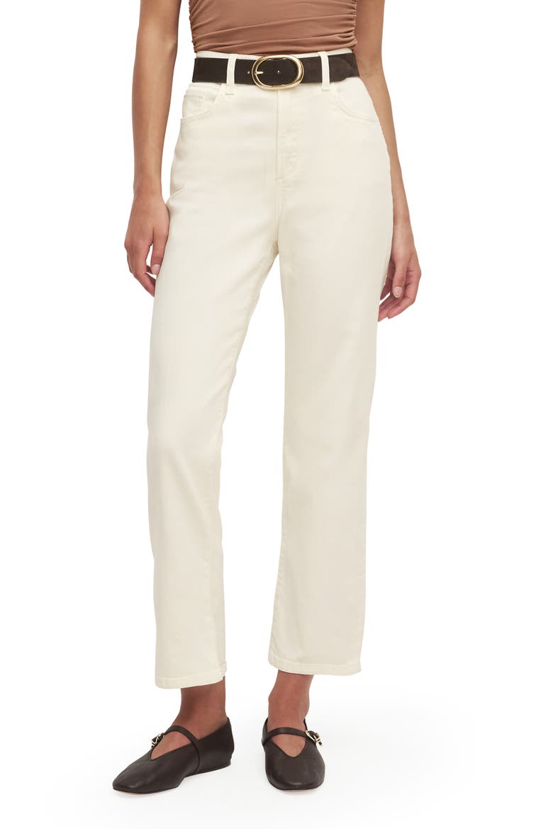 The Valentina Super High Waist Straight Leg Jeans, Main, color, GARDENIA
