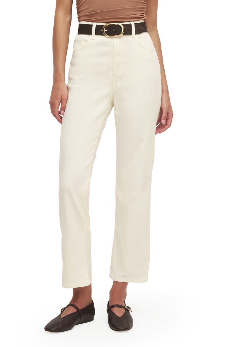 Favorite Daughter The Valentina Super High Waist Straight Leg Jeans, Main, color, Gardenia