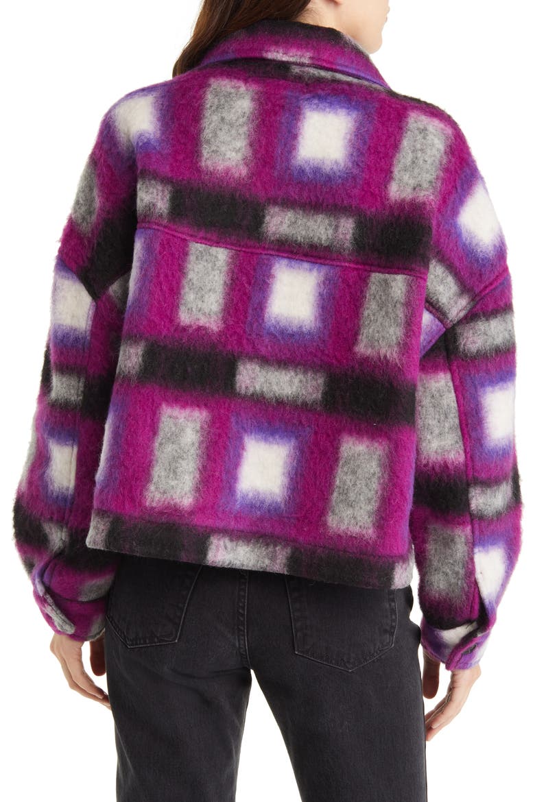 Plaid Crop Wool Blend Shacket, Alternate, color, LUCK FINDER