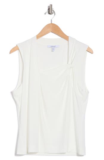 Derek Lam 10 Crosby Alya Draped Shell In Blanc De Blanc