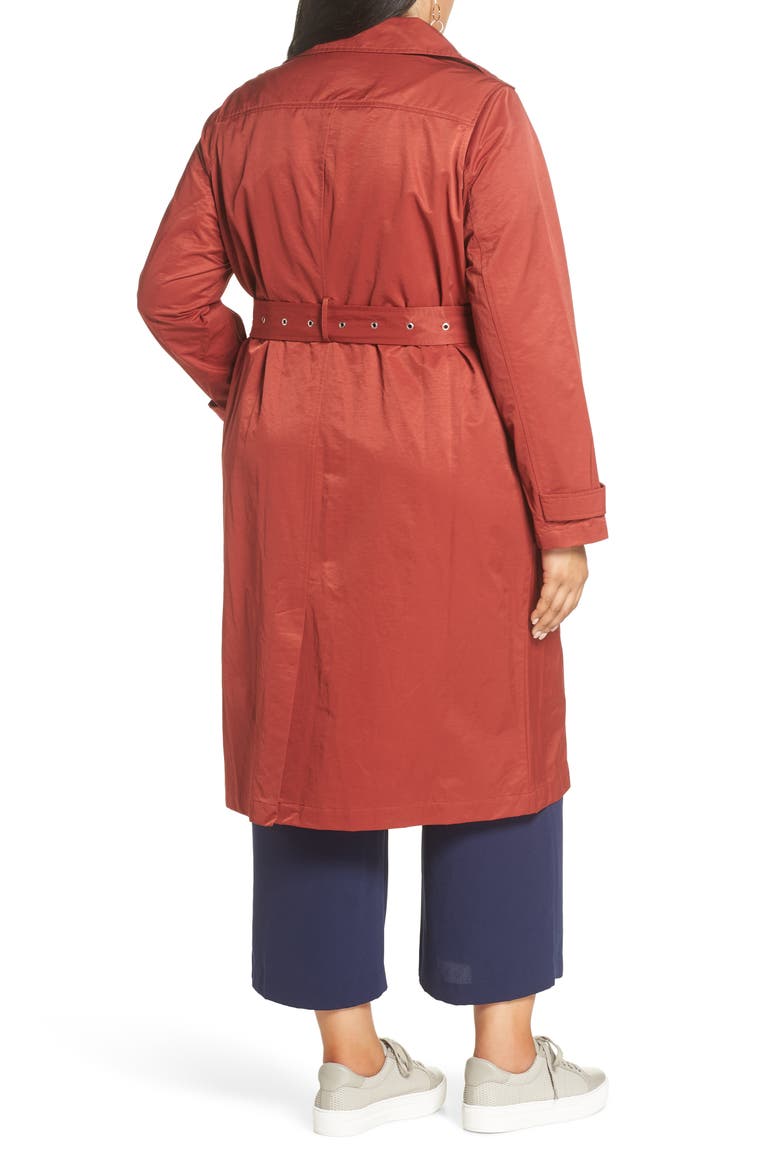 Double Breasted Trench Coat, Alternate, color, TERRACOTTA