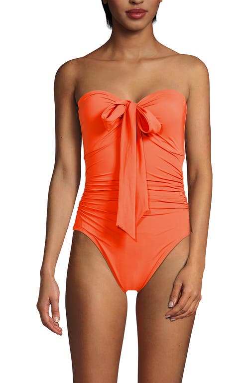 Lands' End Slender Suit Multi-way Bandeau High Leg One Piece Swimsuit