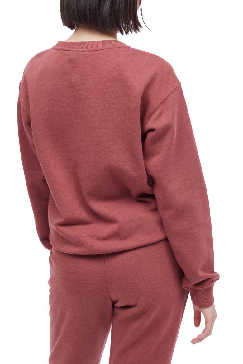 Golden Spruce Organic Cotton Blend Crewneck Sweatshirt, Alternate, color, APPLE BUTTER RED