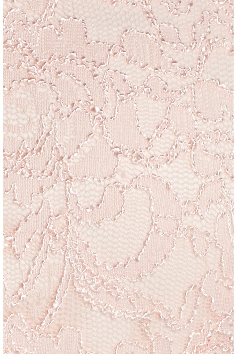 Belted Lace & Taffeta Point Collar Midi Dress, Alternate, color, BLUSH