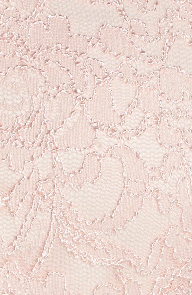 Eliza J Belted Lace & Taffeta Point Collar Midi Dress, Alternate, color,