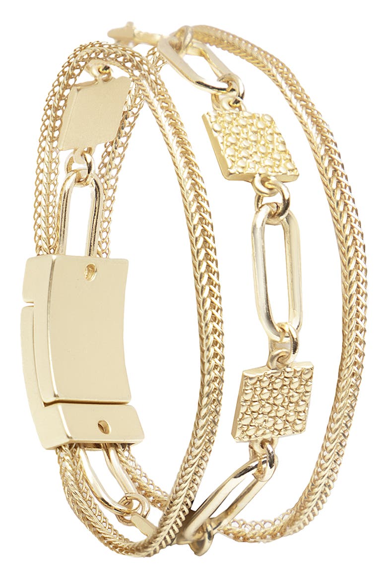 Chain Link Hammered Bracelet, Main, color, GOLD