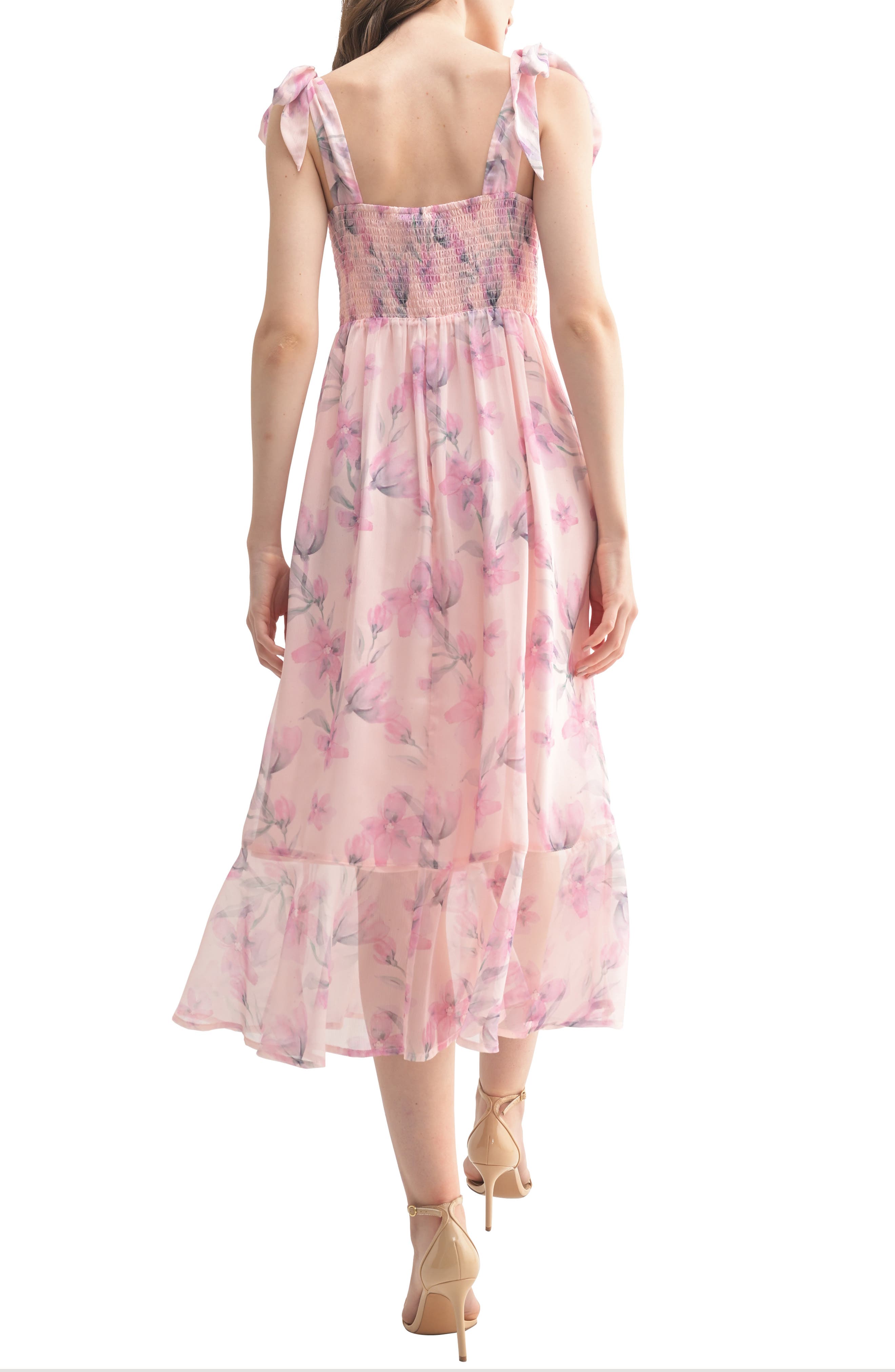 Tie Shoulder Front Slit Midi Dress - image 2