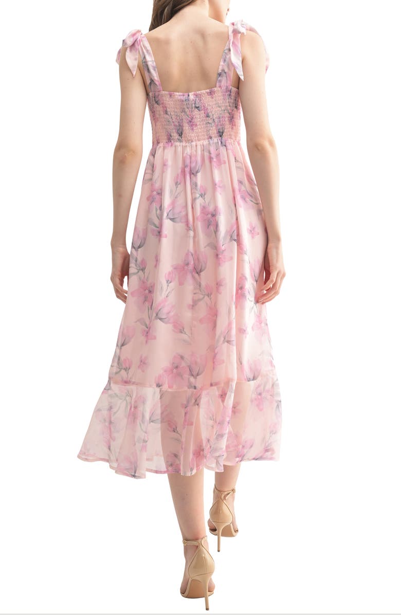 Lush Tie Shoulder Front Slit Midi Dress, Alternate, color,