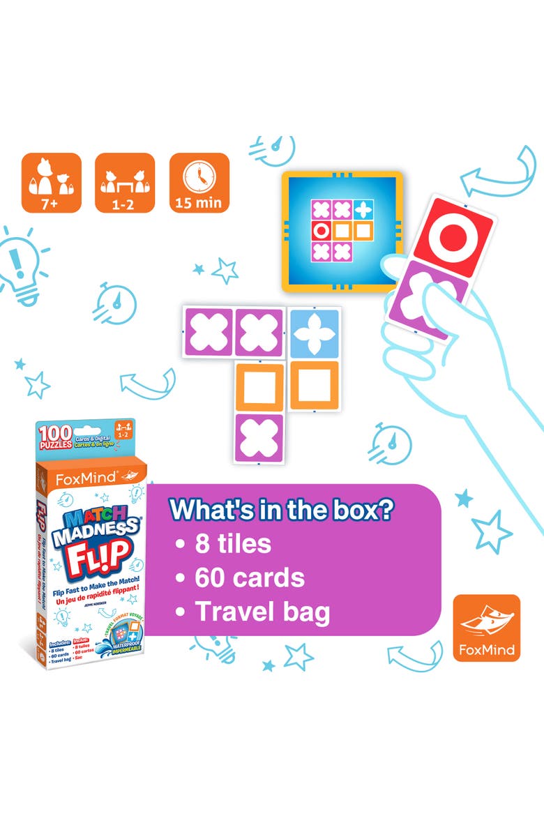 Match Madness Flip Travel Sized Puzzle Game, Alternate, color, Multicolored