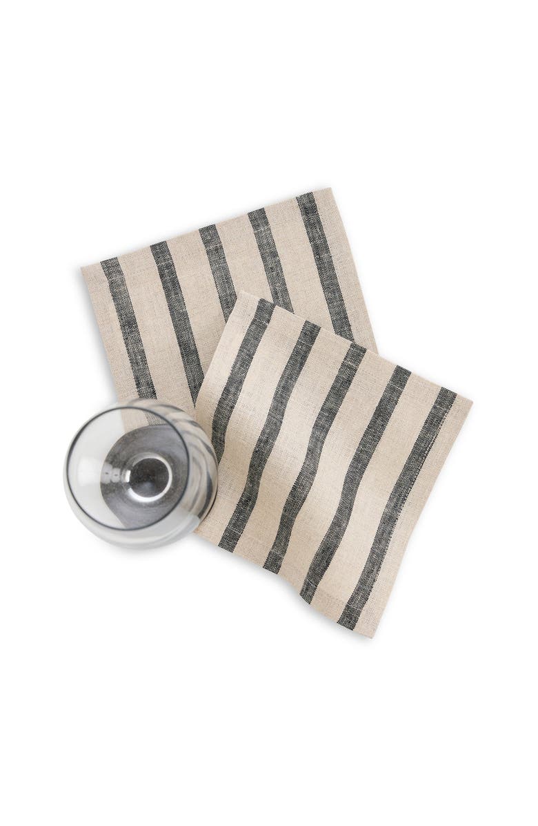 Solino Home Linen Cocktail Napkins - Madison Stripe, 6" x 6", Alternate, color, 