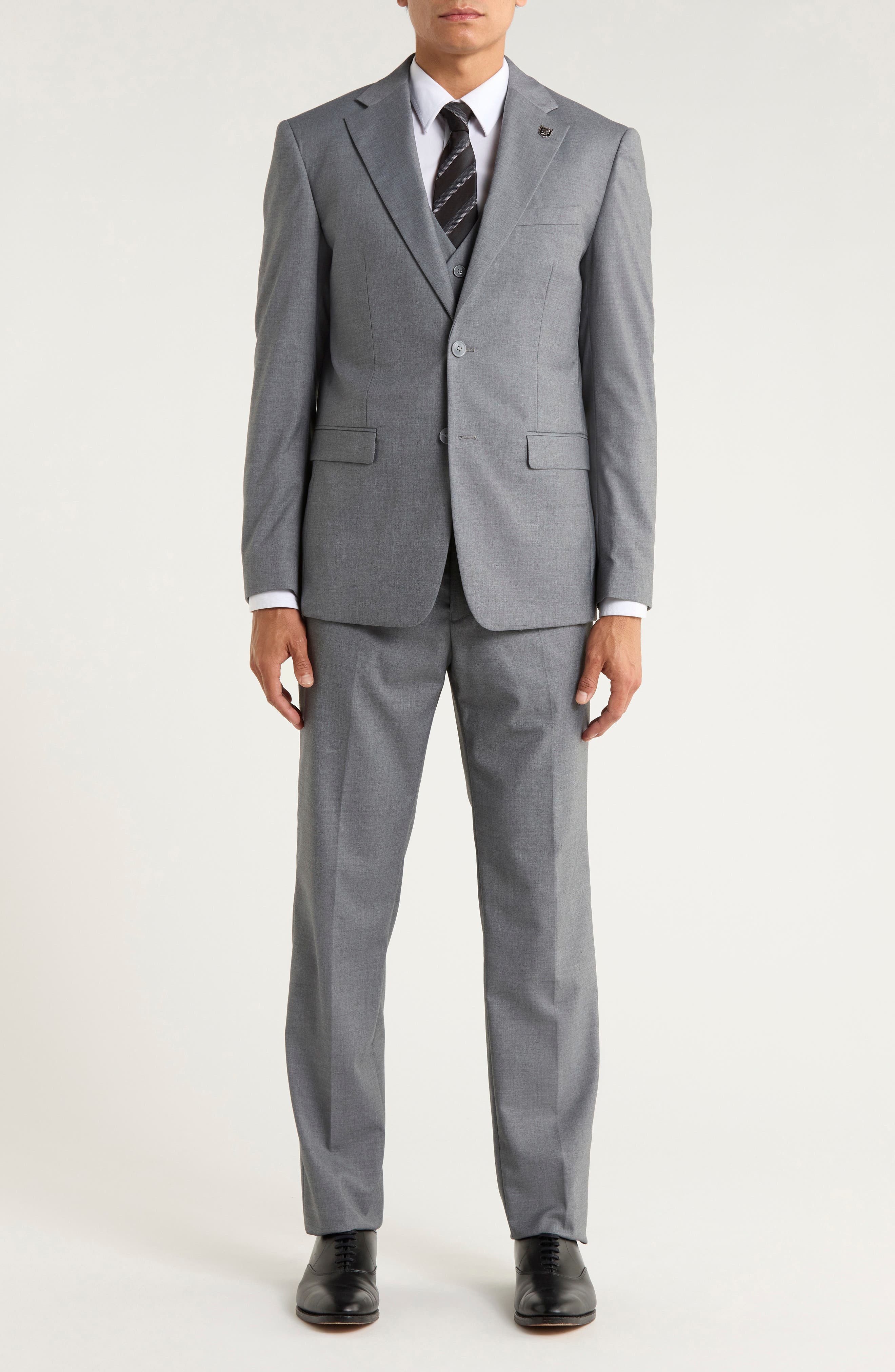 ZEGARIE Grey Mélange 3-Piece Suit