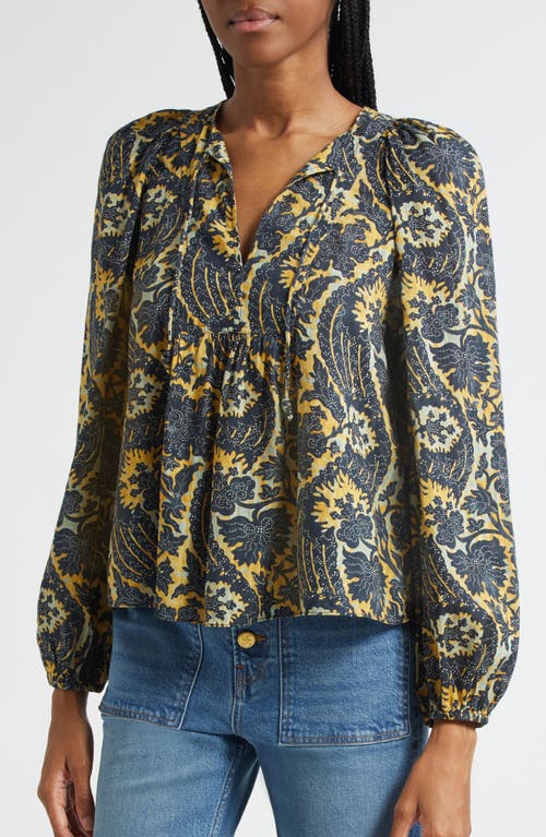 Ulla Johnson Brea Floral Top In Green