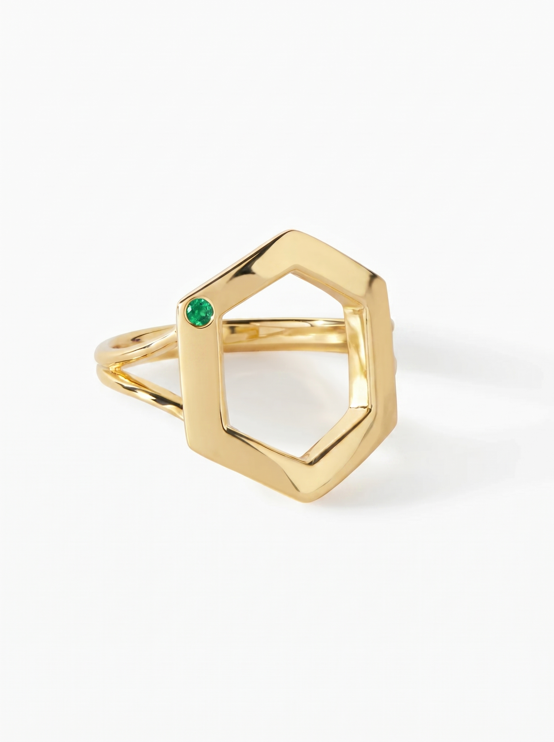 Gold/Emerald CZ