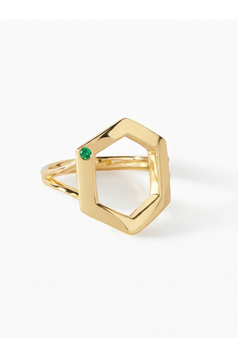 The Danielle Ring, Main, color, Gold/Emerald CZ