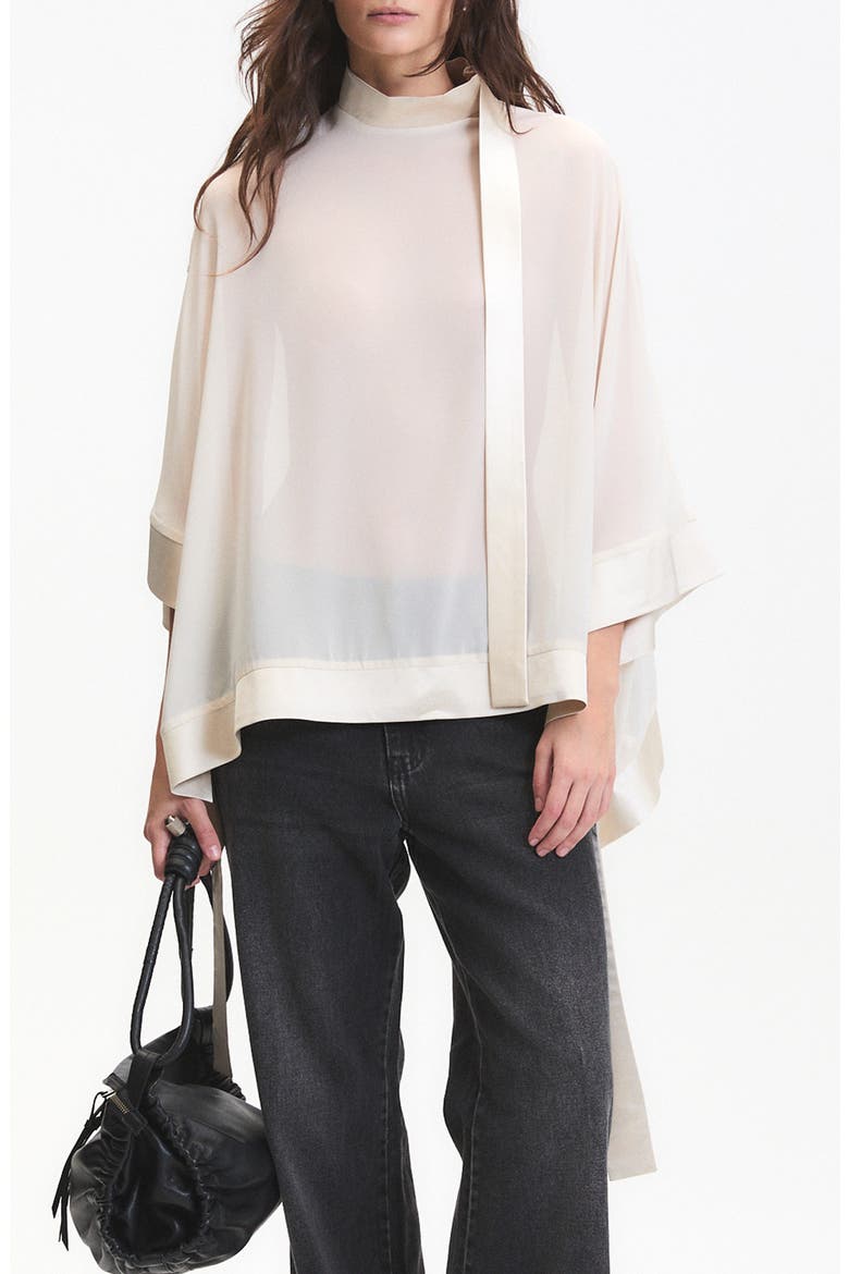 Carter Sheer Mock Neck Top, Main, color, ECRU