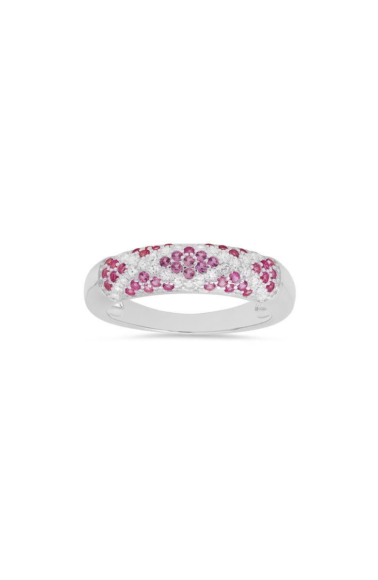 Queen Jewels Cubic Zirconia Pavé Ring, Main, color, Pink/ Silver