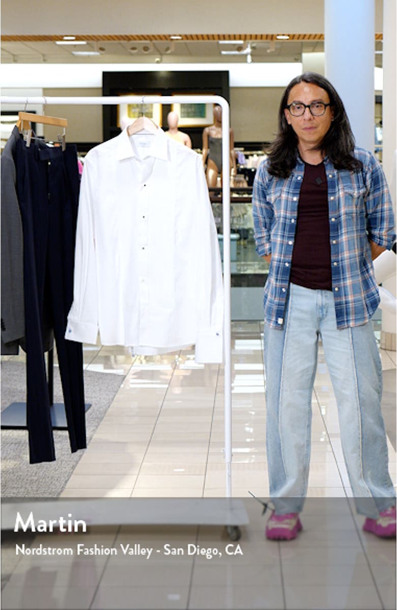 Contemporary Fit Pleated Bib Tuxedo Shirt, sales video thumbnail