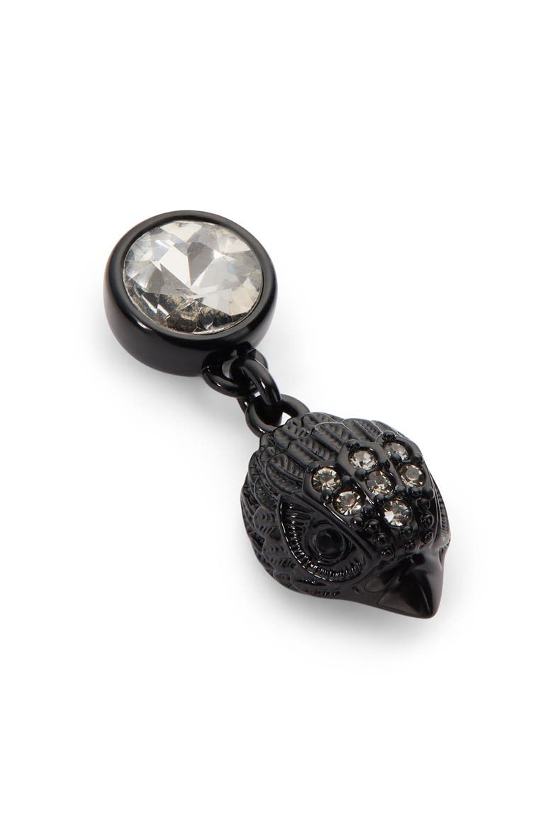 Crystal Eagle Head Drop Earrings, Alternate, color, BLACK