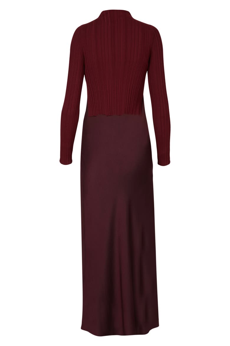 Karla Two-Piece Sweater & Slipdress, Alternate, color, BORDEAUX RED