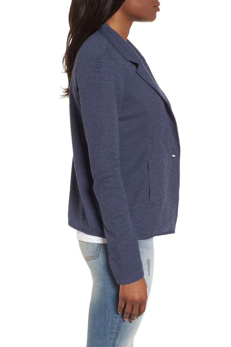 One-Button Knit Blazer, Alternate, color, NAVY INDIGO