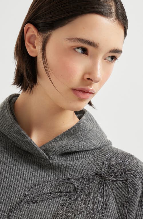 Brunello Cucinelli Cashmere English Rib Sweater In Gray