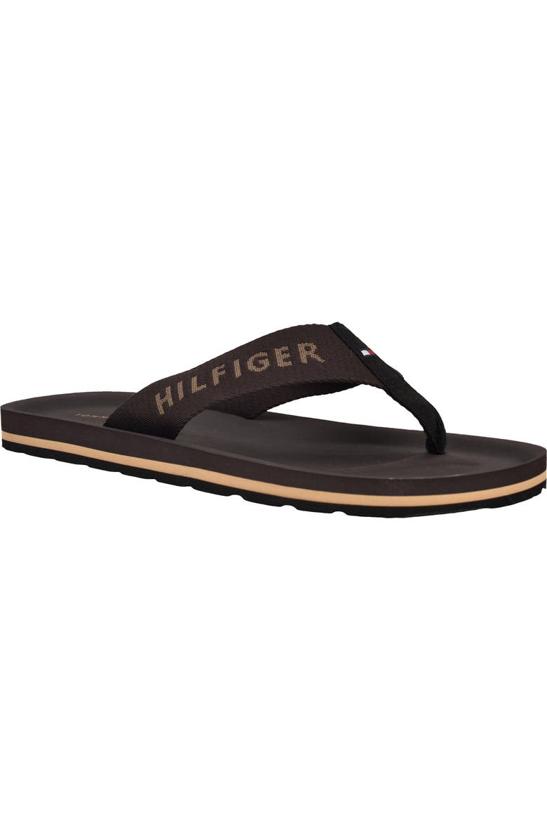 Tommy Hilfiger Oaan Flip Flop Sandal, Main, color, Dark Coffee/ Black