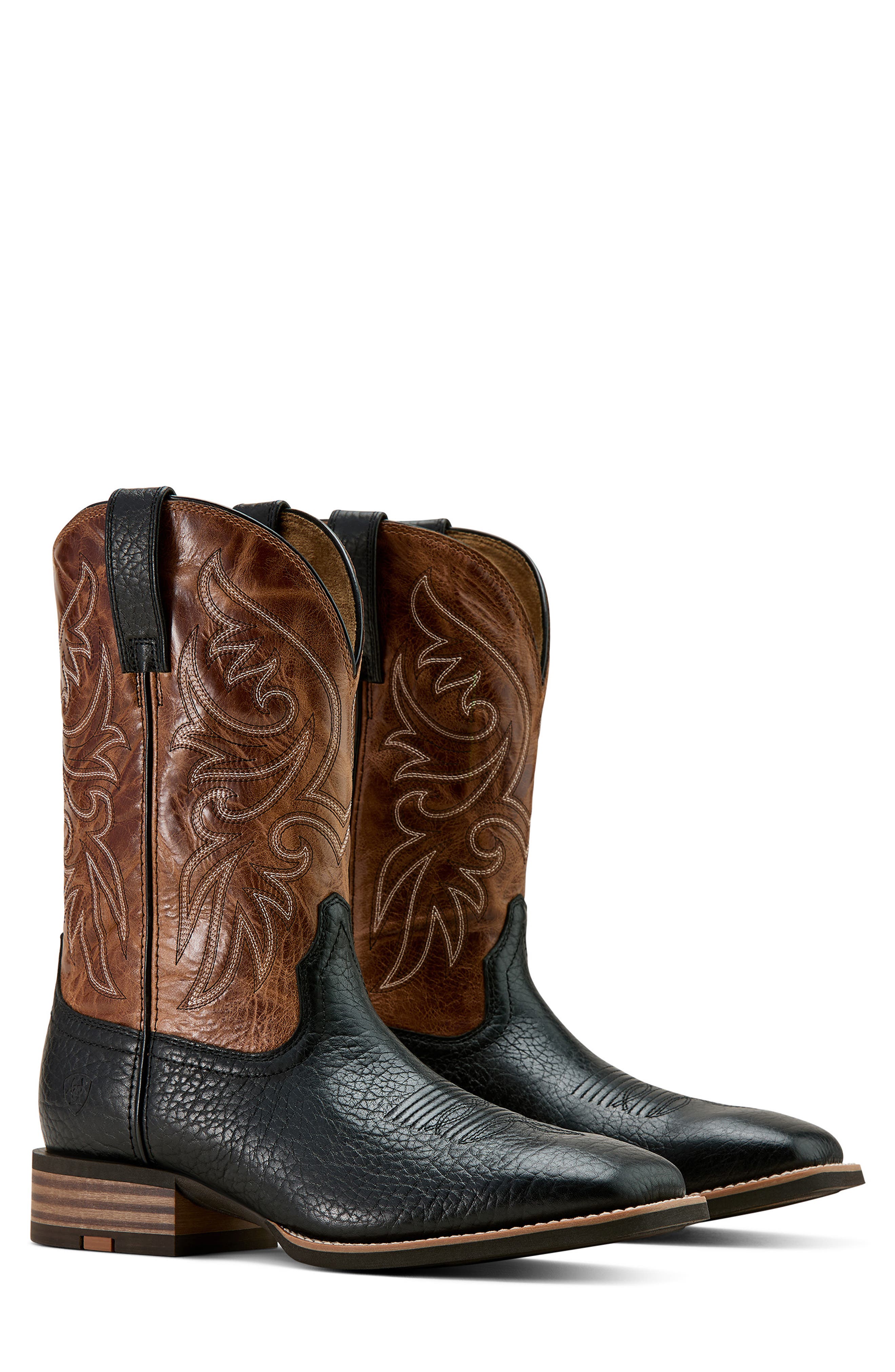 Ariat Slingshot Wide Square Toe Cowboy Boot, Alternate, color, Black Adobe/ Dark Tan